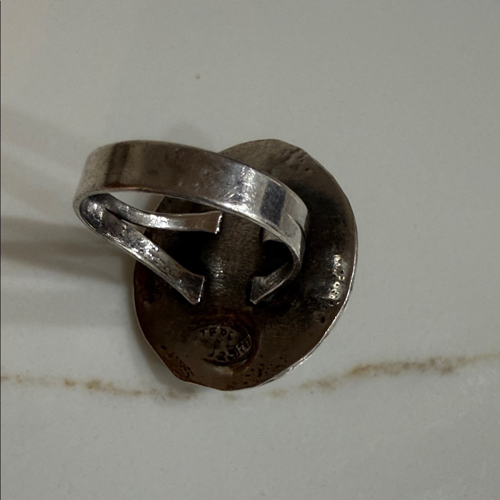 Vintage Native Sterling Silver Statement Ring Art… - image 6